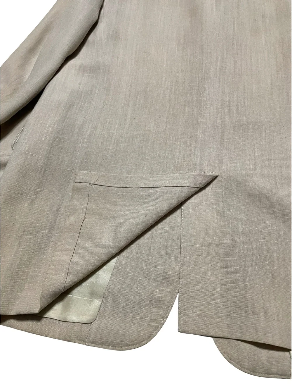 Vintage 50s Palm Beach Mens Blazer Jacket Beige Linen Size 39R Sport Coat